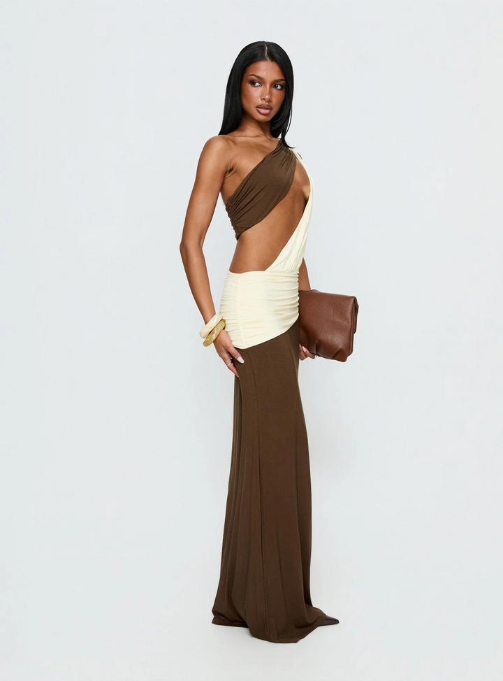 Loletta Draped One Shoulder Maxi Dress