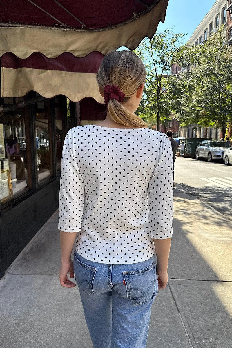 White Polka Dots Top