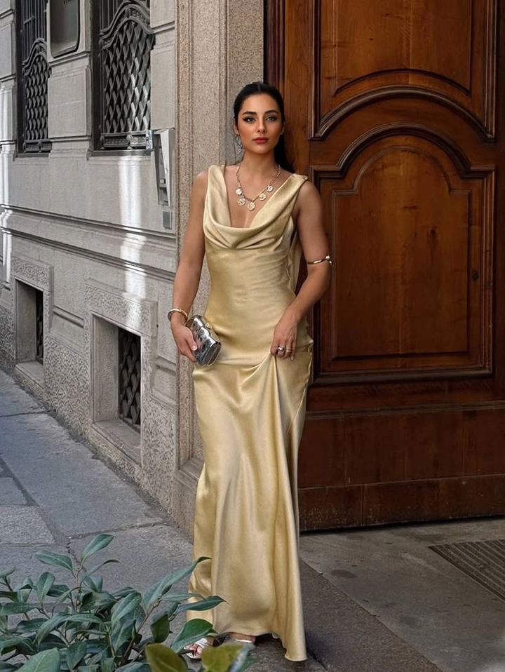 Golden Hour Satin Gown
