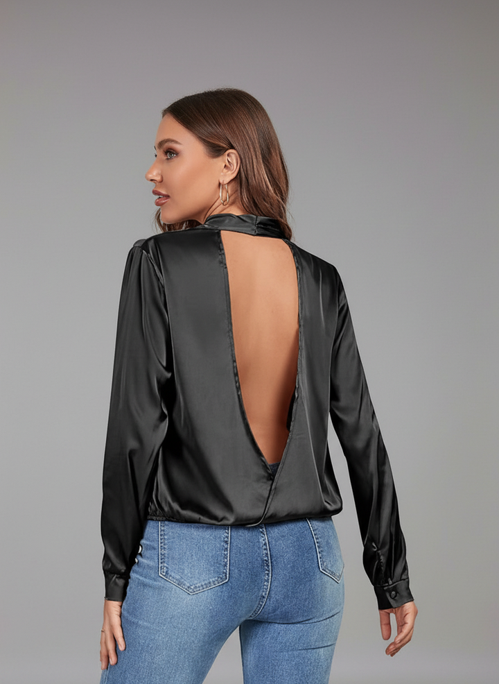 Luna Drape Satin Blouse