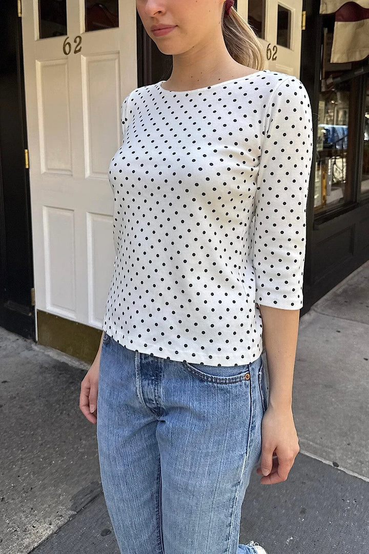 White Polka Dots Top