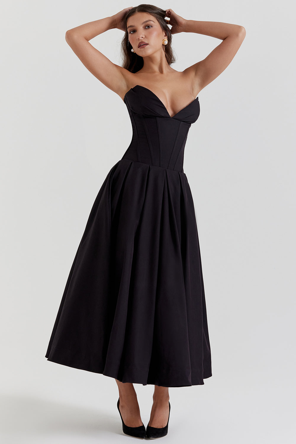 Lady Strapless Midi Dress