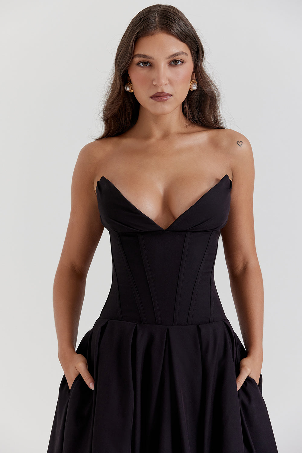 Lady Strapless Midi Dress