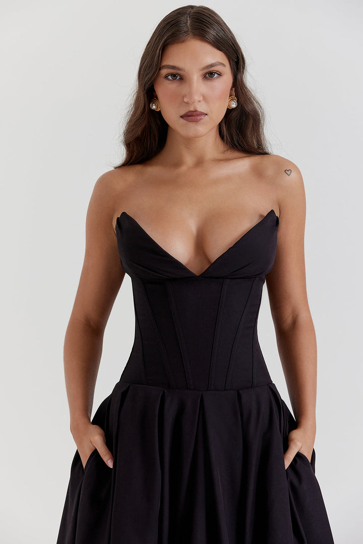 Lady Strapless Midi Dress
