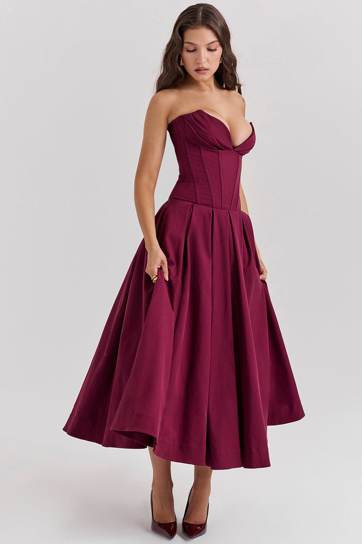 Lady Strapless Midi Dress