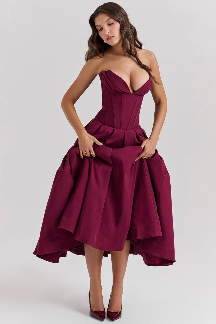 Lady Strapless Midi Dress