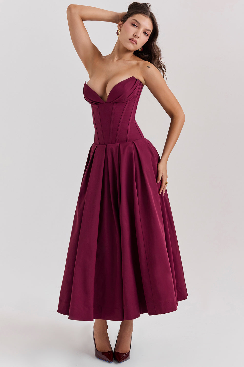 Lady Strapless Midi Dress