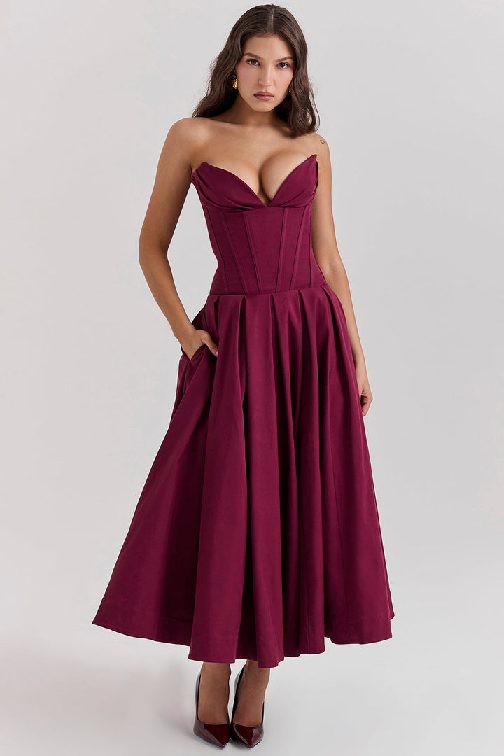 Lady Strapless Midi Dress