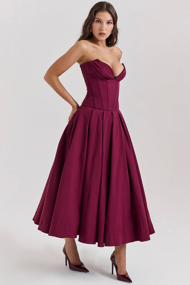 Lady Strapless Midi Dress