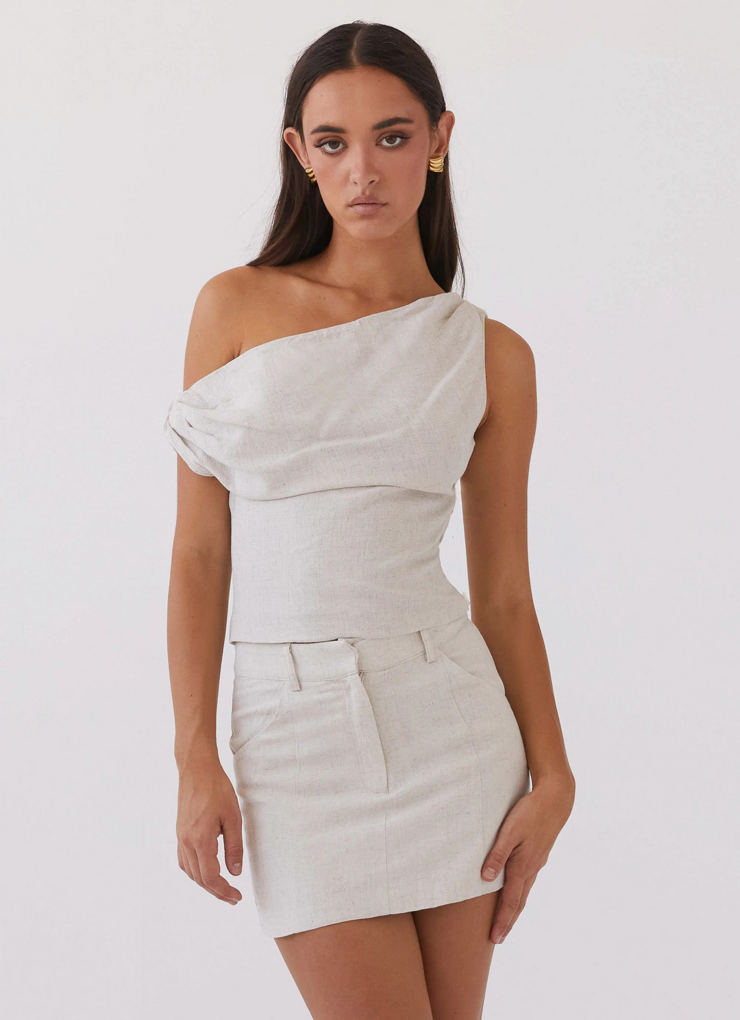 Marissa Linen One Shoulder Top