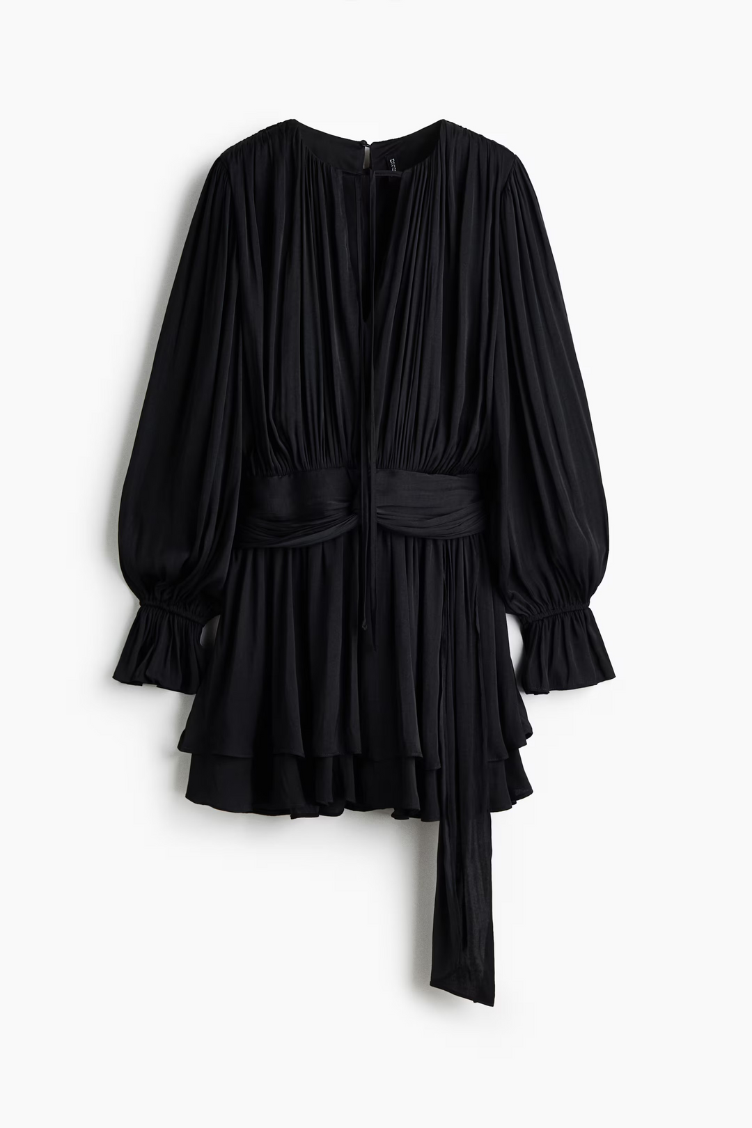 Gathered Noir Mini Dress